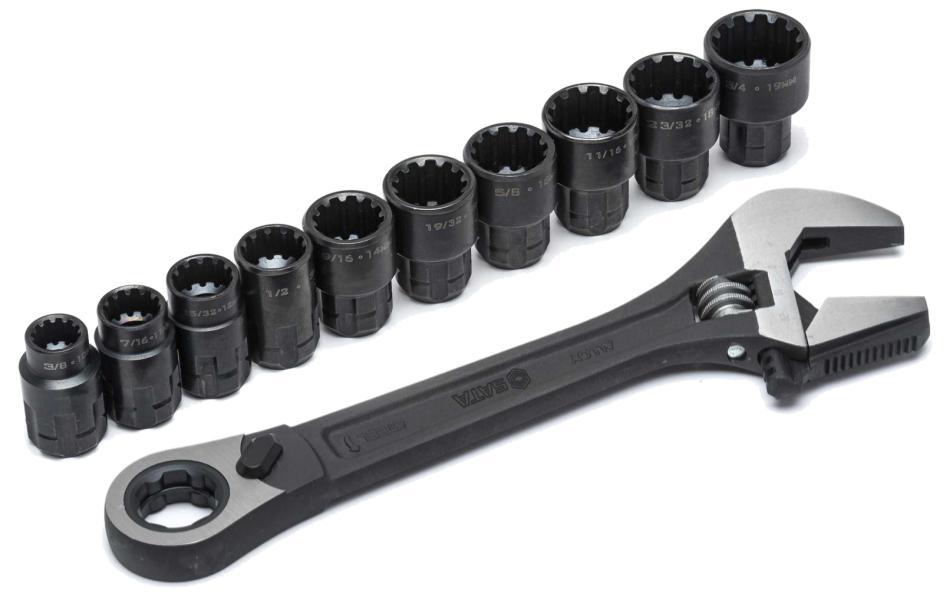 Set chiave a rullino e bussole X6 Pass-Thru black edition 11 pz
