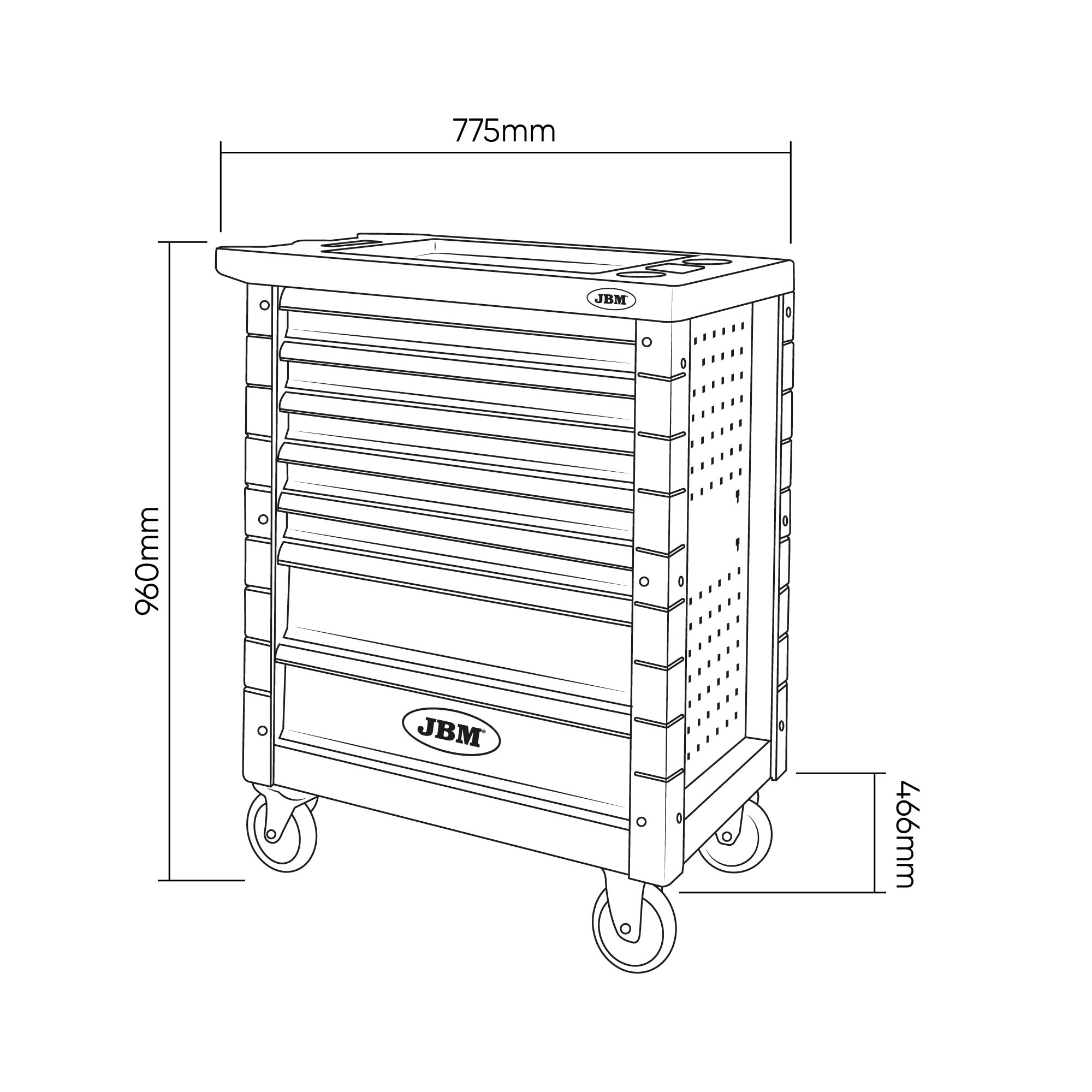 CARRELLO A 7 CASSETTI SENZA UTENSILI - VERDE