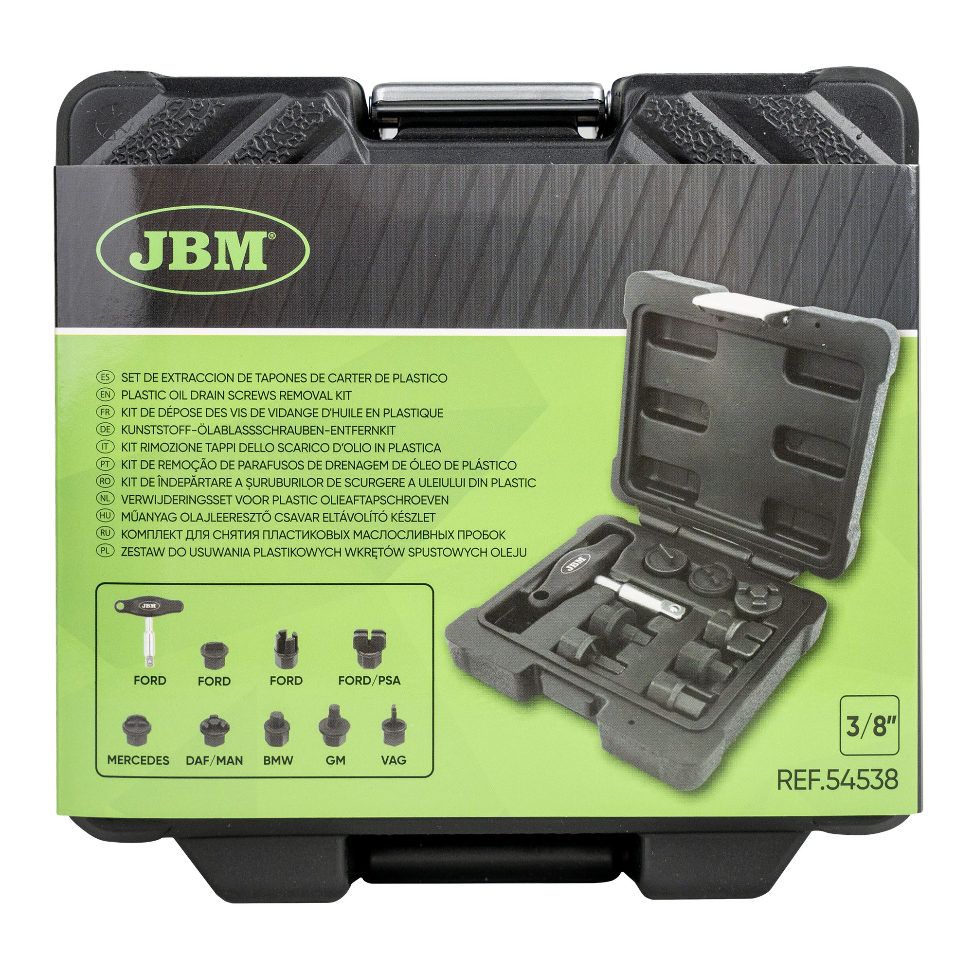 KIT RIMOZIONE TAPPI DELLO SCARICO D’OLIO IN PLASTICA (9 PZ)