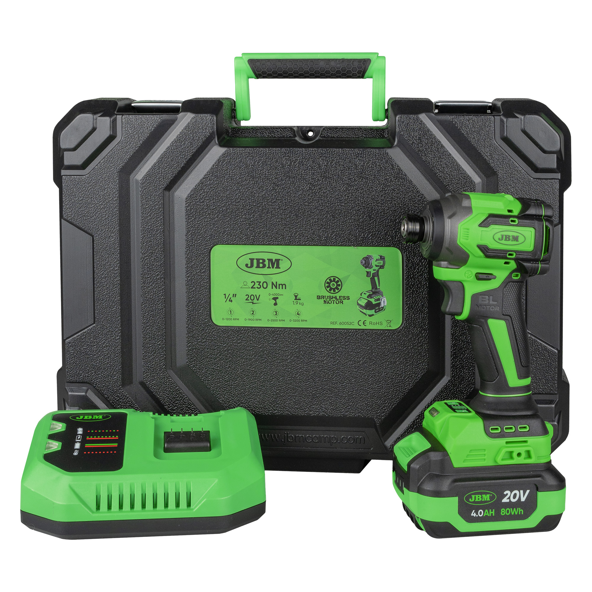 AVVITATORE A PERCUSSIONE 1/4" 230NM BRUSHLESS A BATTERIA CON CUSTODIA