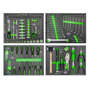 SET DI MOBILI COMPONIBILI PER OFFICINA (18 PEZZI) + SET DI 4 MODULI DI UTENSILI IN CARBONIO EVA
