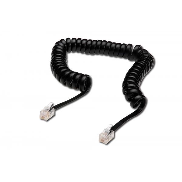 CAVO DIGITUS PER CORNETTA TELEFONICA A SPIRALE MT 4 (CM 60) BLACK
