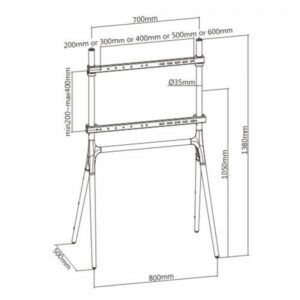 TECHLY ICA-TR19 - SUPPORTO TV A PAVIMENTO - TV DA 49 A 70"" - VESA 600x400 MAX