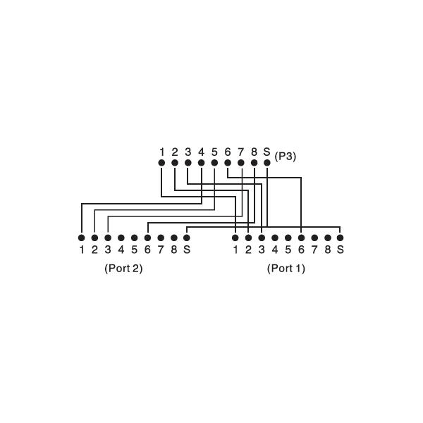SDOPPIATORE SCHERMATO STP PER CAT. 5E PER 2 LINEE RJ45 (DN-93904) - DIGITUS