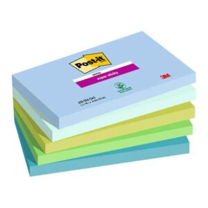 Post-it Super Sticky Oasis Blochhetto 90 Fogli 76x127 Mm Colori Assortiti Conf 5 Pz.