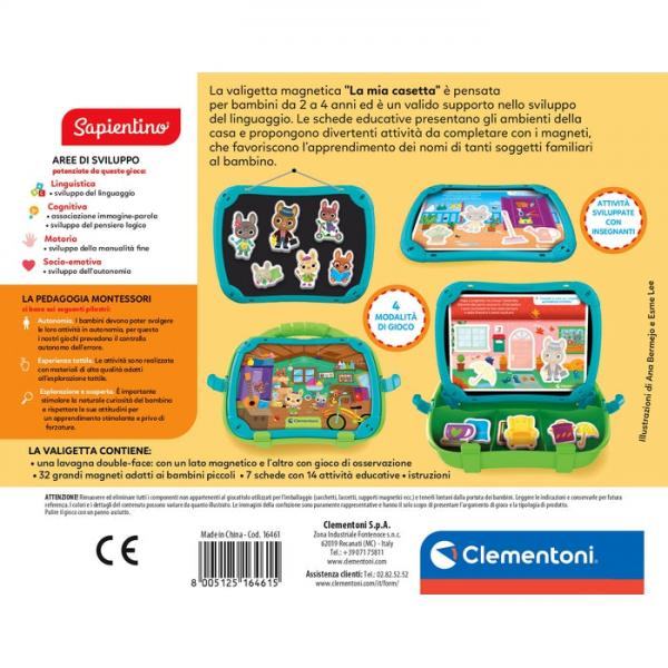 Sapientino Montessori La Mia Casetta Valigetta Magnetica Con Schede Educative E Magneti Per Sviluppare Linguaggio E Manualita'