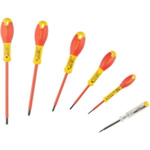 Set di 6 cacciaviti isolati 1000V - STANLEY FATMAX - 0-65-443 - Elettricista + Pozidriv + Tester