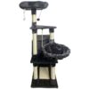 Tiragraffi SWIFTY - 55 x 40 x 138 cm - Grigio scuro - 3 piattaforme, 1 trespolo, 1 nicchia, tiragraffi