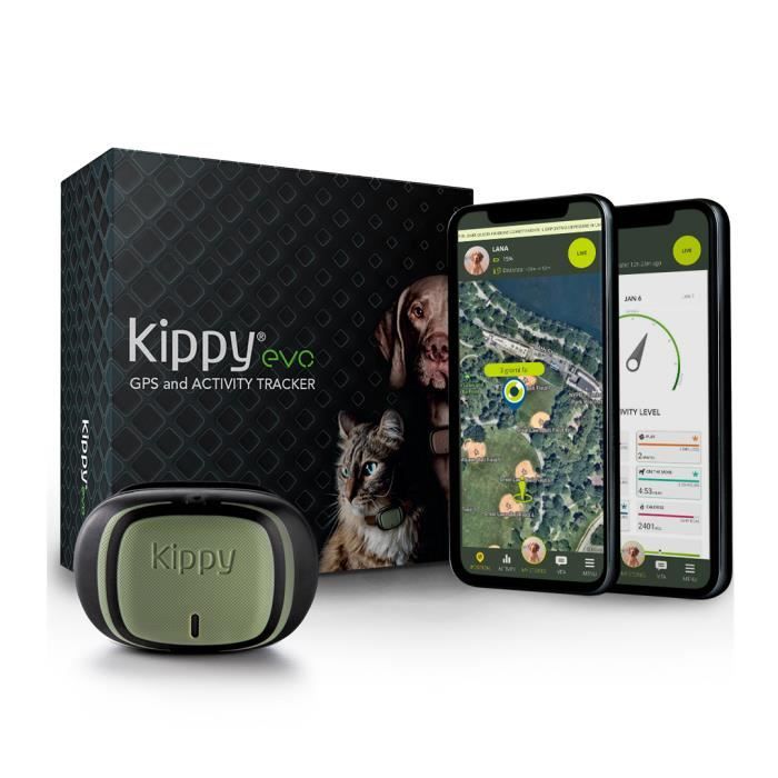 KIPPY - Collare GPS per Cani e Gatti - Evo - 38 GR - Impermeabile - Verde Foresta