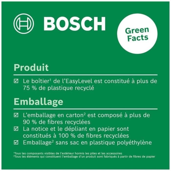 Livella laser a bolla Bosch EasyLevel con supporto a parete (linea laser per un allineamento flessibile su pareti e punto laser