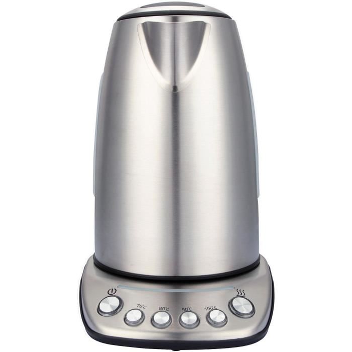 Bollitore - BRANDT - BO1202B - 1,7 L - 5 temperature + mantenimento in caldo - Acciaio inossidabile e nero