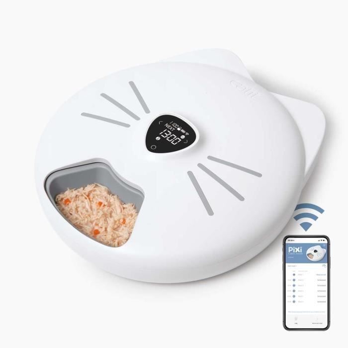 Distributore di cibo per gatti connesso - CATIT - PIXI SMART - 6 x 170 ml - Schermo LCD touchscreen - Con impacchi di ghiaccio