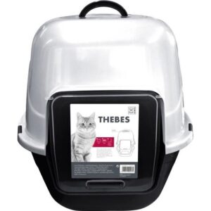 Toilette MPETS Tebe - 62x53x58 cm - Bianco e nero - Per gattini