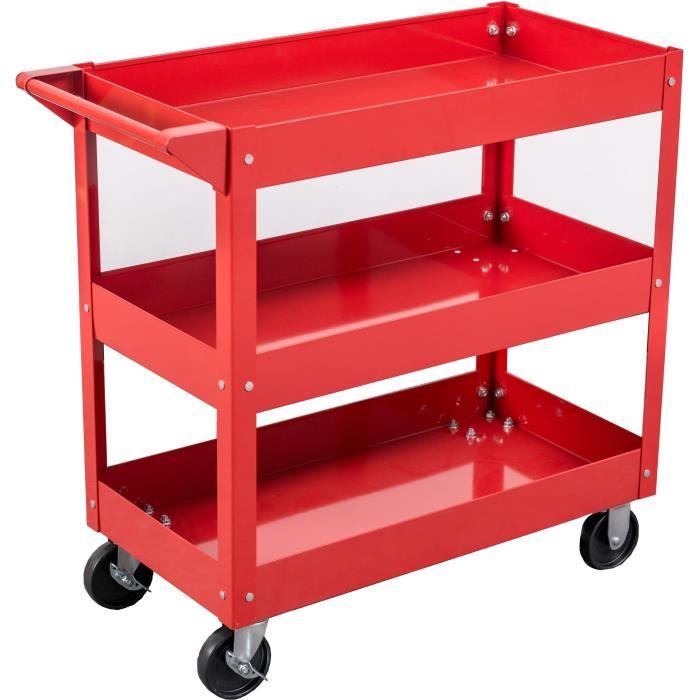 Carrello da officina a 3 vassoi - DOMAC - Riponi facilmente i tuoi attrezzi e, soprattutto, ritrovali facilmente! Ideale per privati