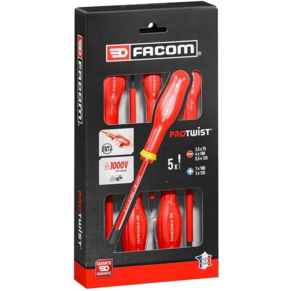 FACOM SET DI 5 CACCIAVITI ISOLATI 1000V