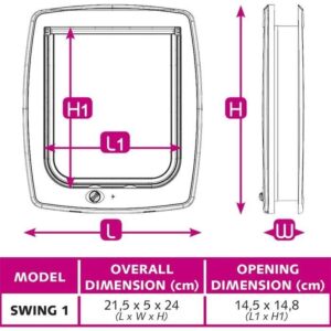 Gattaiola - FERPLAST - Swing 1 - 21,5 x 5 x 24 cm - Grigio