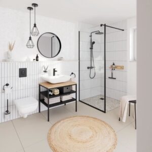 Miscelatore monocomando lavabo - GROHE Start - 235752432 - Nero opaco - Taglia M - Bocca media - Risparmio idrico