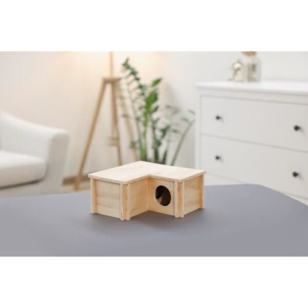 Rifugio per piccoli roditori - Kerbl - Modello a 3 camere - Beige - Tetto rimovibile - Facile da montare