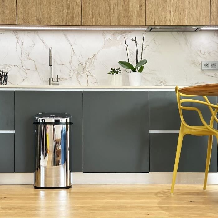 Pattumiera da cucina automatica - LARGO - KITCHEN MOVE - 42 L - In acciaio inox con reggetta