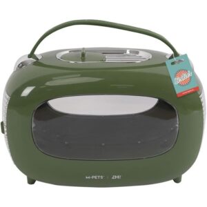 Box trasporto - M PETS - SIXTIES Classic - Maniglia - Tracolla - Apertura laterale - 5 kg max - Verde