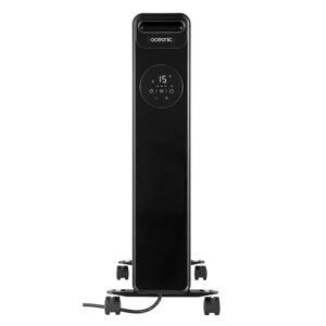 Radiatore elettrico a bagno d'olio 2500W OCEANIC - 3 potenze - Termostato elettronico - Telecomando - Mobile - Nero