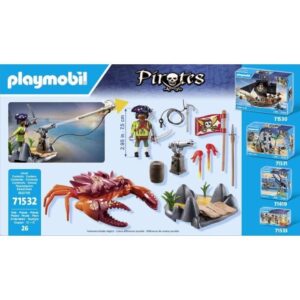 PLAYMOBIL 71532 Pirata e granchio gigante - I Pirati