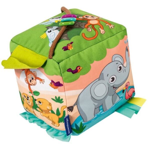 Ravensburger -PLAY + - Il mio cubo di attività sonore degli animali selvatici - A partire da 6 mesi - Versione francese - 34009