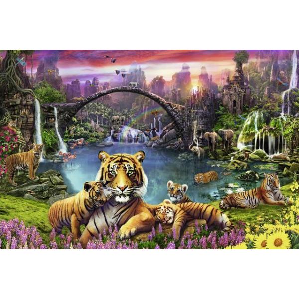 Puzzle 3000 p - Tigri nella laguna