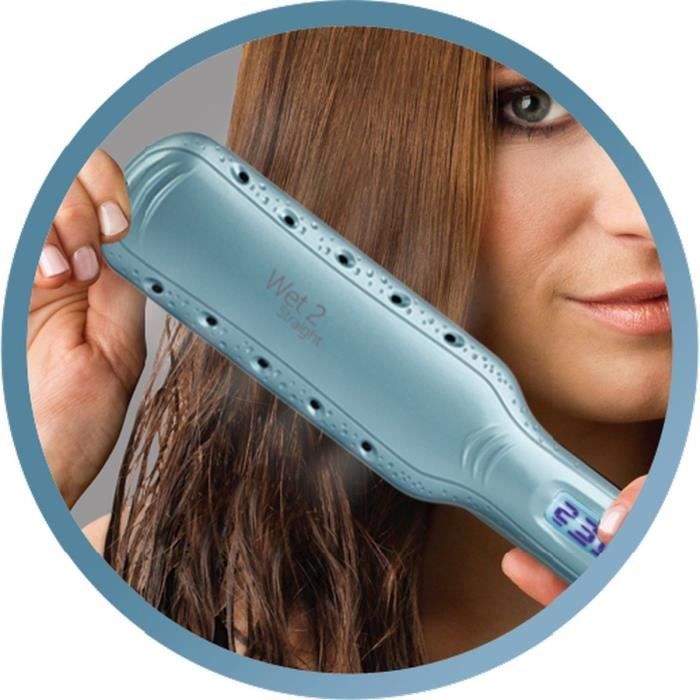 REMINGTON S7350 Piastra per capelli, Piastra per capelli professionale Wet2Straight, Piastre flottanti in ceramica avanzate, Trattamento anti-crespo