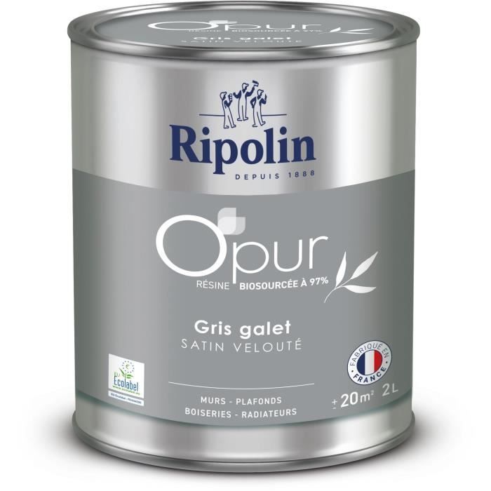 Vernice O'PUR per pareti, falegnameria e radiatori - RIPOLIN - 472824 - Grigio ghiaia - Velluto satinato - 2 L