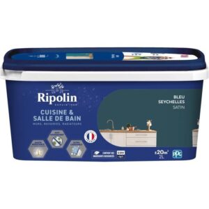 Dipingere pareti, falegnameria, soffitti, radiatori - RIPOLIN - Cucina e bagno - 2 L - Blu Seychelles