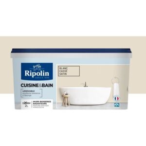 RIPOLIN Pittura murale speciale per cucina e bagno - Bianco sporco satinato, 2L