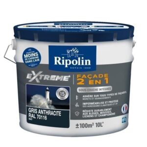 RIPOLIN Pittura per facciate opaca 2 in 1, con sottosmalto antracite
