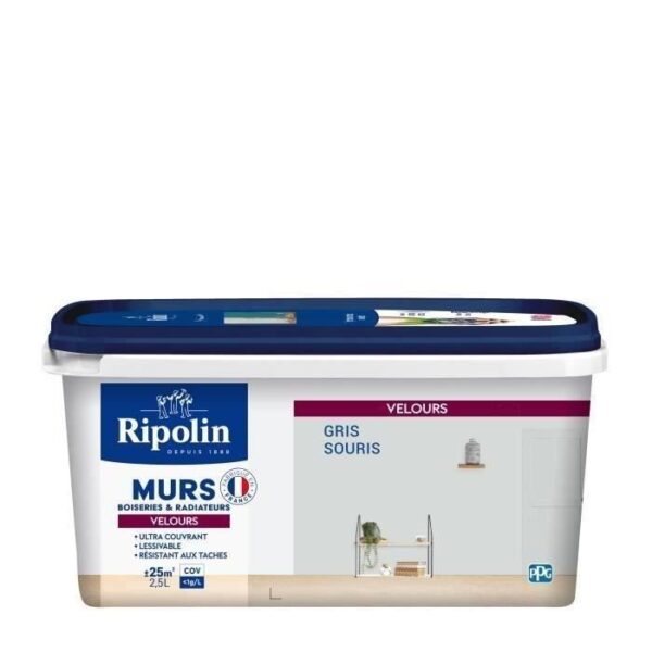 RIPOLIN Vernice color velluto per pareti, radiatori in legno - Grigio topo
