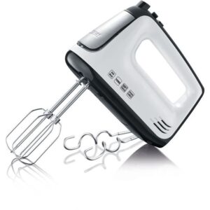 SEVERIN HM3830 Mescolatore elettrico: mescola, batti, impasta - 5 velocità + funzione turbo, 1600 giri / min, 2 fruste e ganci in acciaio inox