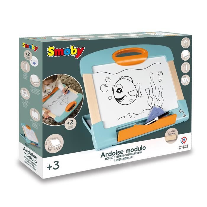 Smoby - Lavagnetta magnetica Modulo - Facilmente trasportabile - 3 modi di usarla - Made in France