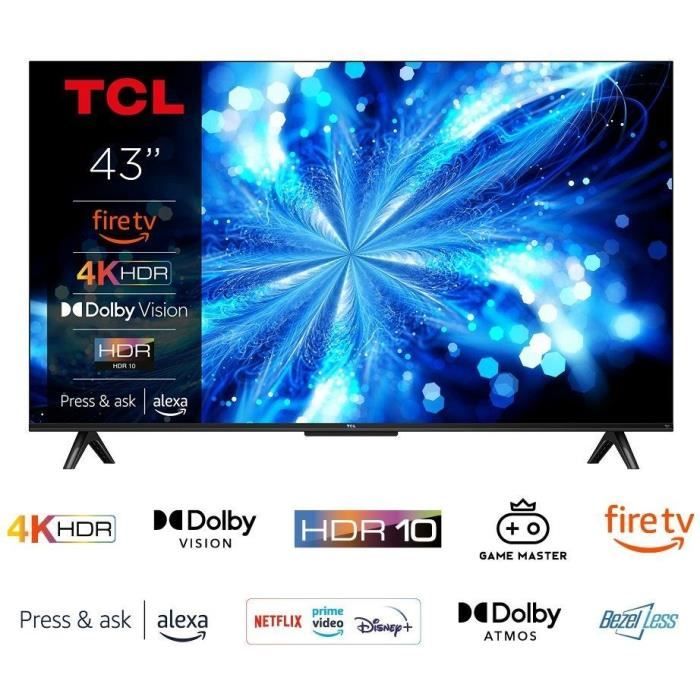 "TCL 43PF650 - TV LED 43"" (108 cm) - 4K UHD 3840x2160 - HDR10 - Smart TV - 3xHDMI 2.1 - WiFi"