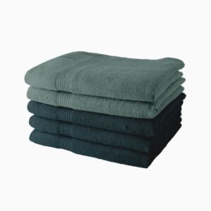 Set 5 teli da bagno TODAY 70x130 cm 100% cotone - 3 pavone + 2 celadon