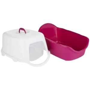 TRIXIE Cassetta igienica Vico - Coperchio - 40 × 40 × 56 cm - Bacca e bianco
