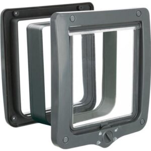 TRIXIE Porta per gatti con 4 modalità XXL con tunnel Grigio