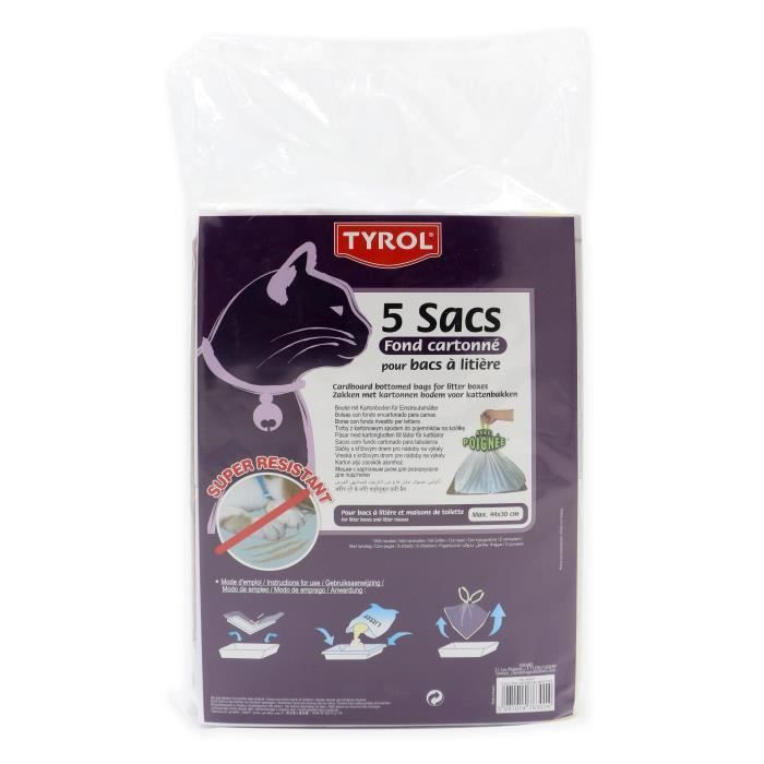 TYROL Set di 5 lettiere per sacchetti - Copertina rigida - antigraffio - 44 x 30 cm - per cat