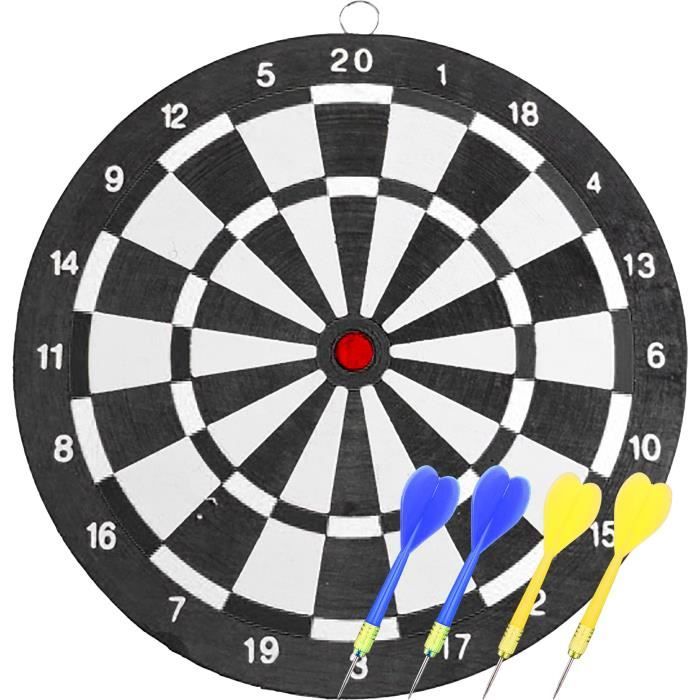 Set bersaglio e freccette - SPORT E DIVERTIMENTO - Carta arrotolata - 4 freccette - Diametro 25 cm