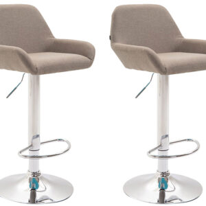 2er Set Barhocker Braga Stoff chrom