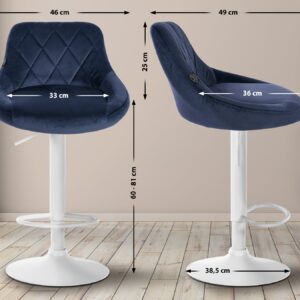 Barhocker Lazio Samt weiß
