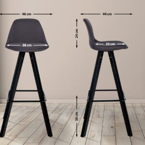 Barhocker Corbin Stoff Square schwarz
