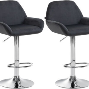 2er Set Barhocker Braga Samt chrom