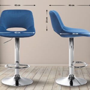 Barhocker Camden Samt chrom