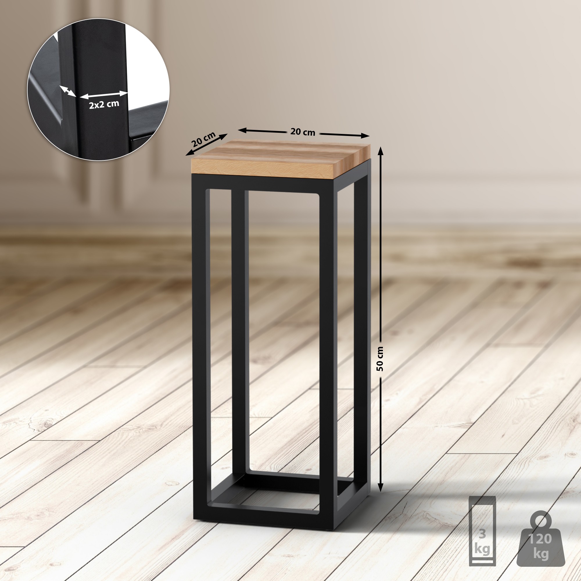 Beistelltisch Manteo 20x20x50 cm