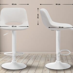 2er Set Barhocker Camden Samt weiß