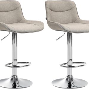 2er Set Barhocker Vonore Stoff chrom